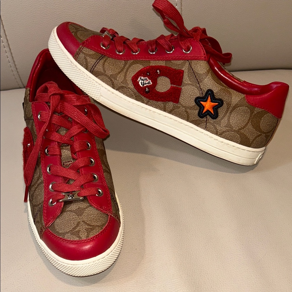 Coach Porter Khaki & True Red Sneaker